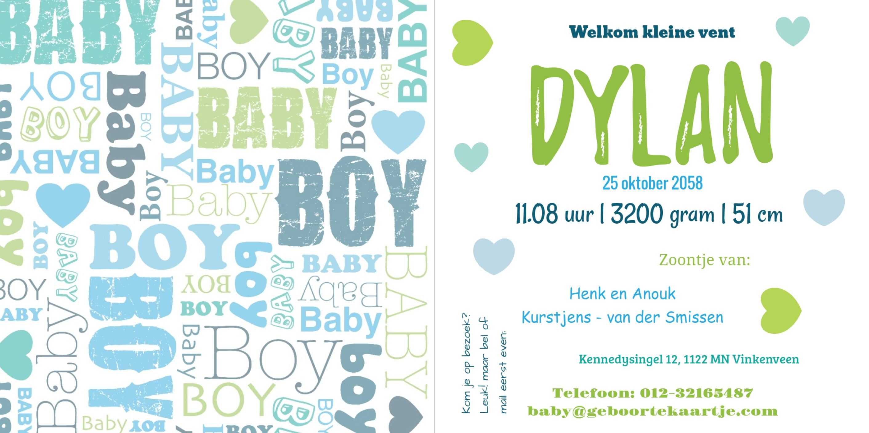 Kaartje met veel, heel veel Boy Kaartje met veel, heel veel Boy