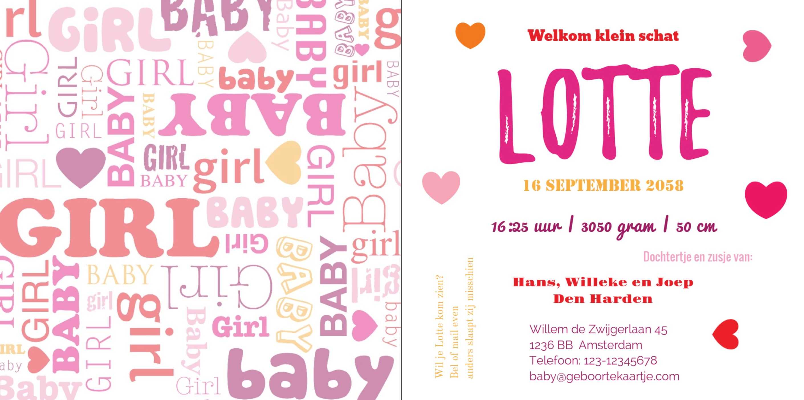 Kaartje met veel, heel veel Girl Kaartje met veel, heel veel Girl