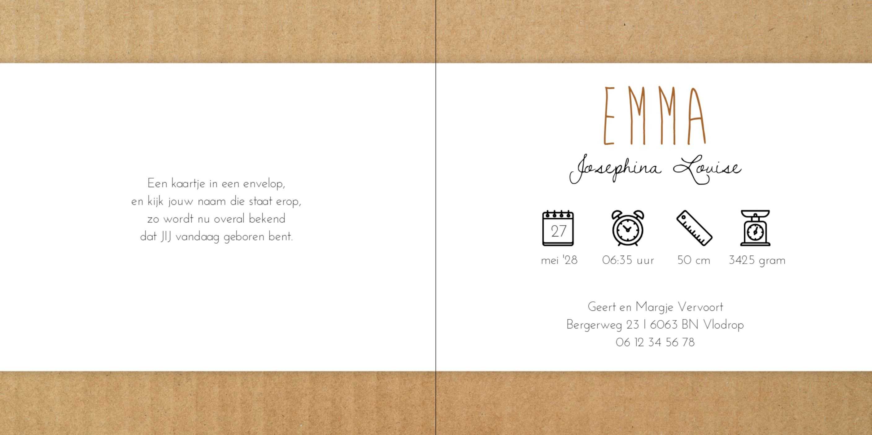 Typografisch kaartje met kraft look Typografisch kaartje met kraft look