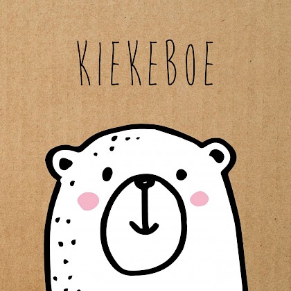 Beertje op kraft achtergrond