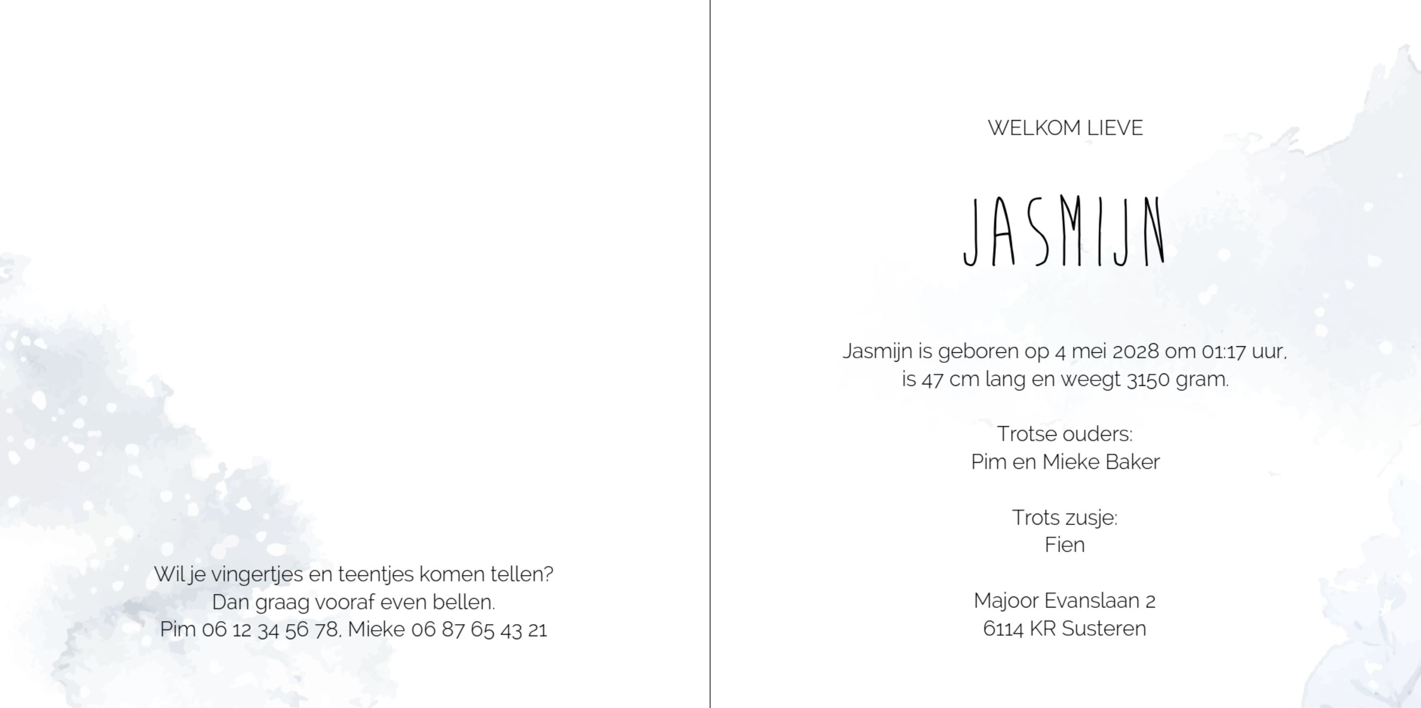 Kaartje met lief konijntje Kaartje met lief konijntje