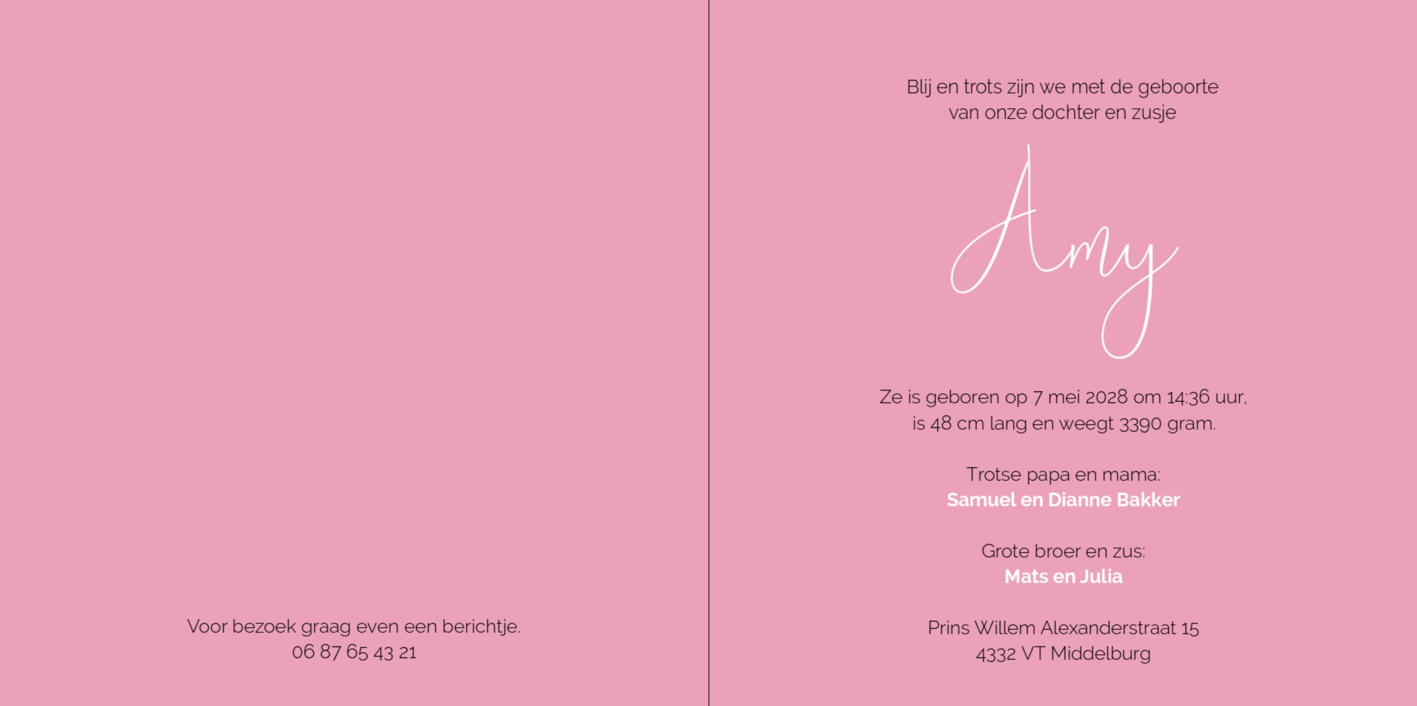 Kaartje met rode verfvlek en de naam en kroontje Kaartje met rode verfvlek en de naam en kroontje