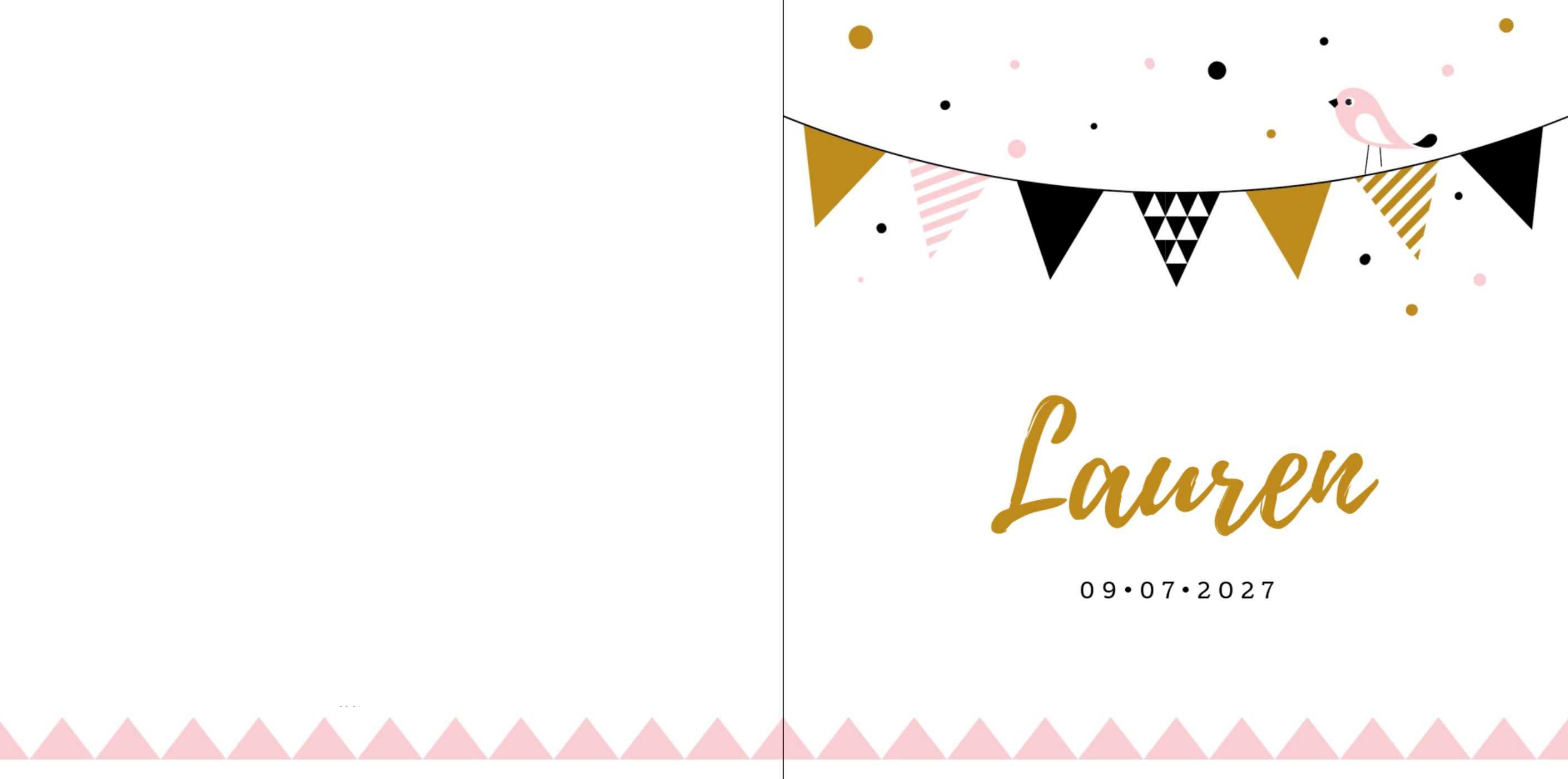 Kaartje een slinger en een vogeltje Kaartje een slinger en een vogeltje