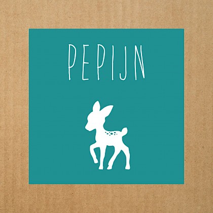 Geboortekaartje met een hertje