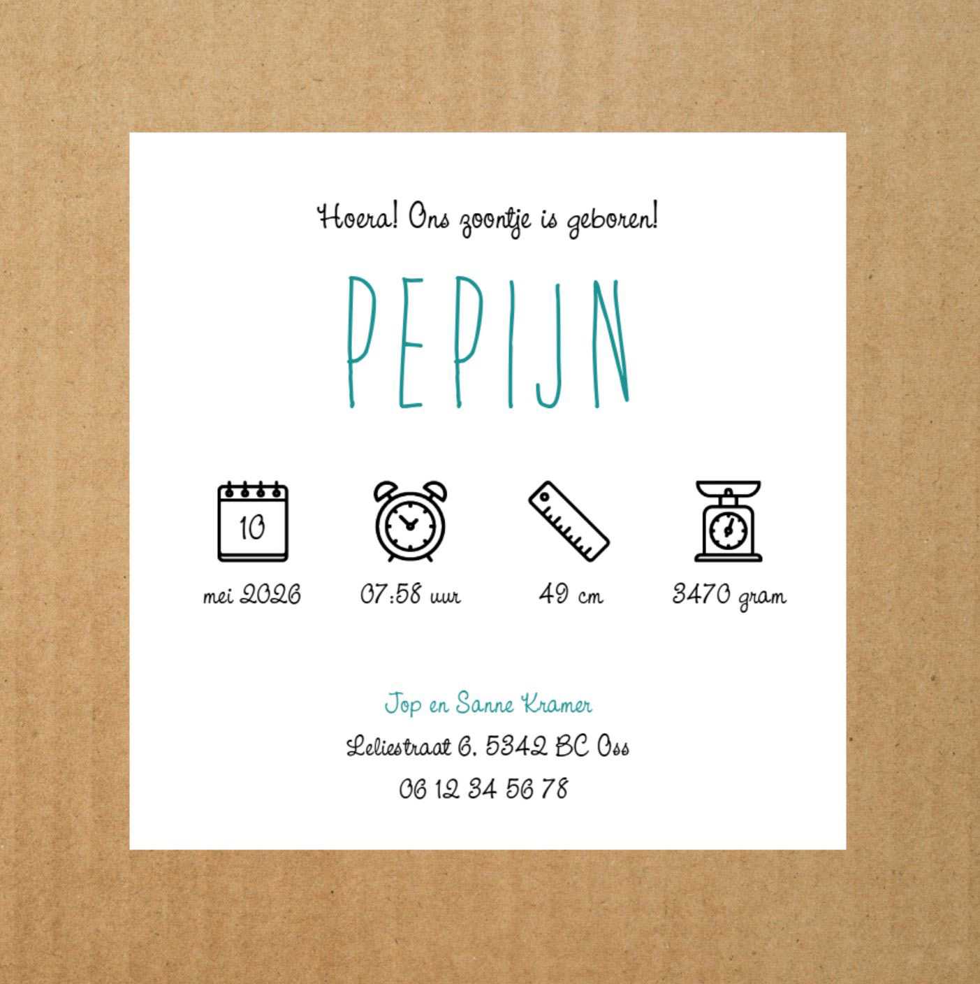 Geboortekaartje met een hertje Geboortekaartje met een hertje