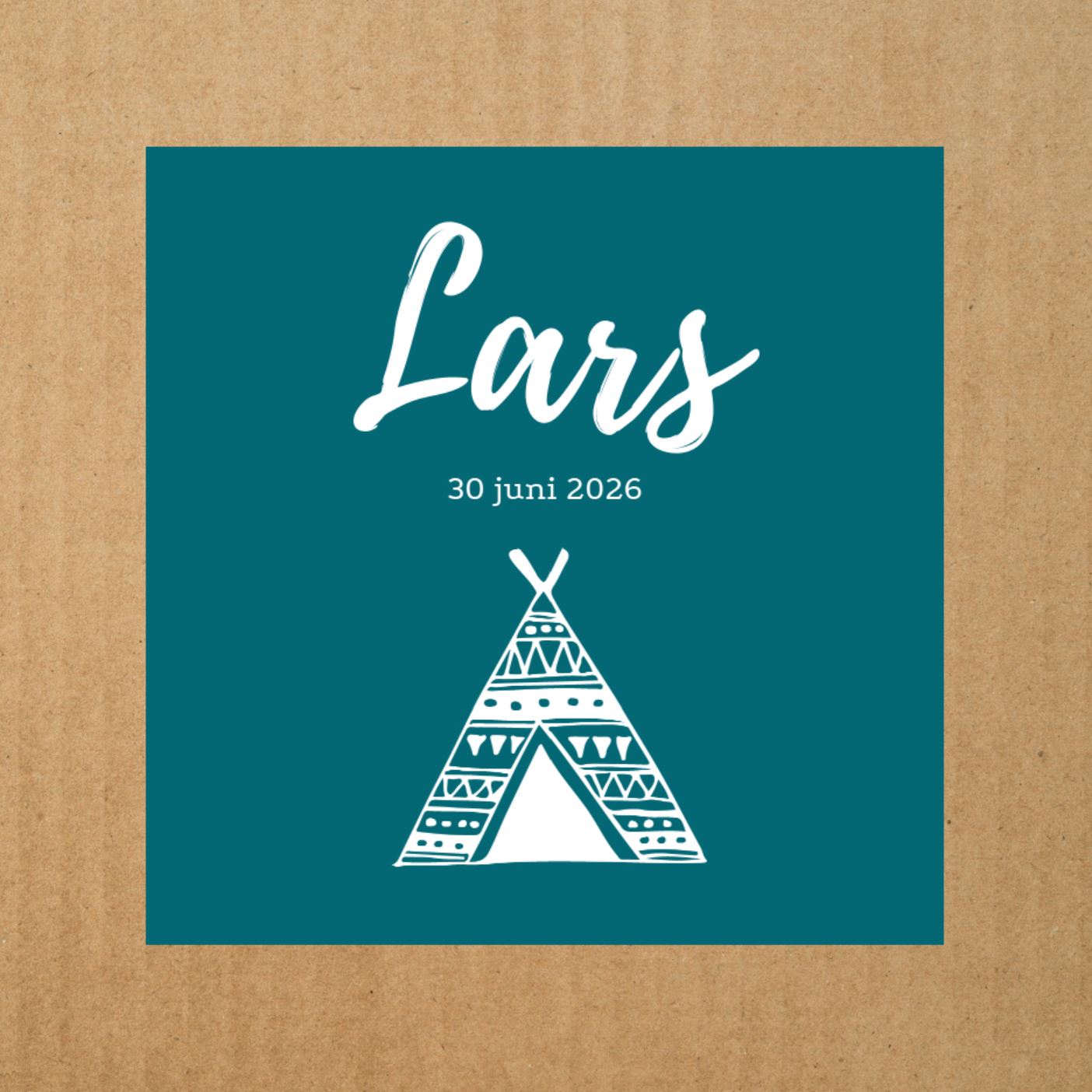 Geboortekaartje met een tipi Geboortekaartje met een tipi