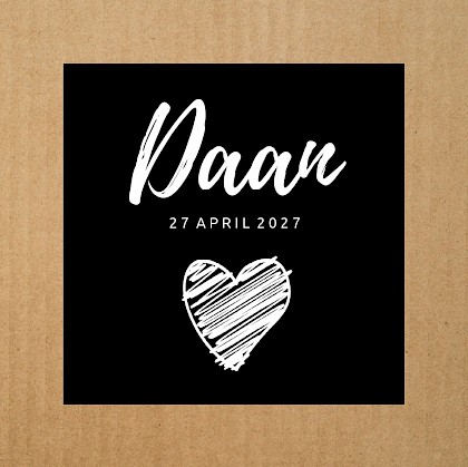 Geboortekaartje met een hartje