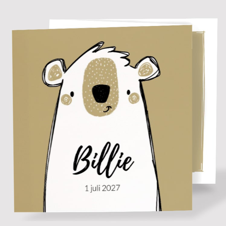 Drieluik kaart met beer Drieluik kaart met beer