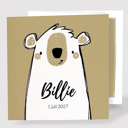 Drieluik kaart met beer