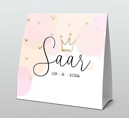 Tentkaart aquarel cirkels roze