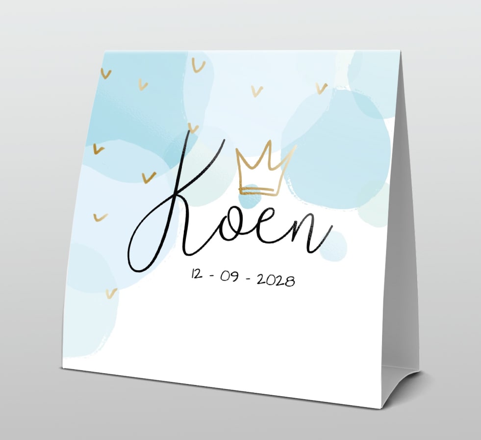 Tentkaart aquarel cirkels blauw Tentkaart aquarel cirkels blauw