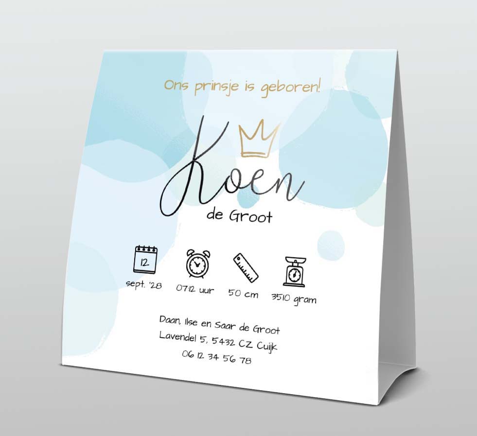 Tentkaart aquarel cirkels blauw Tentkaart aquarel cirkels blauw