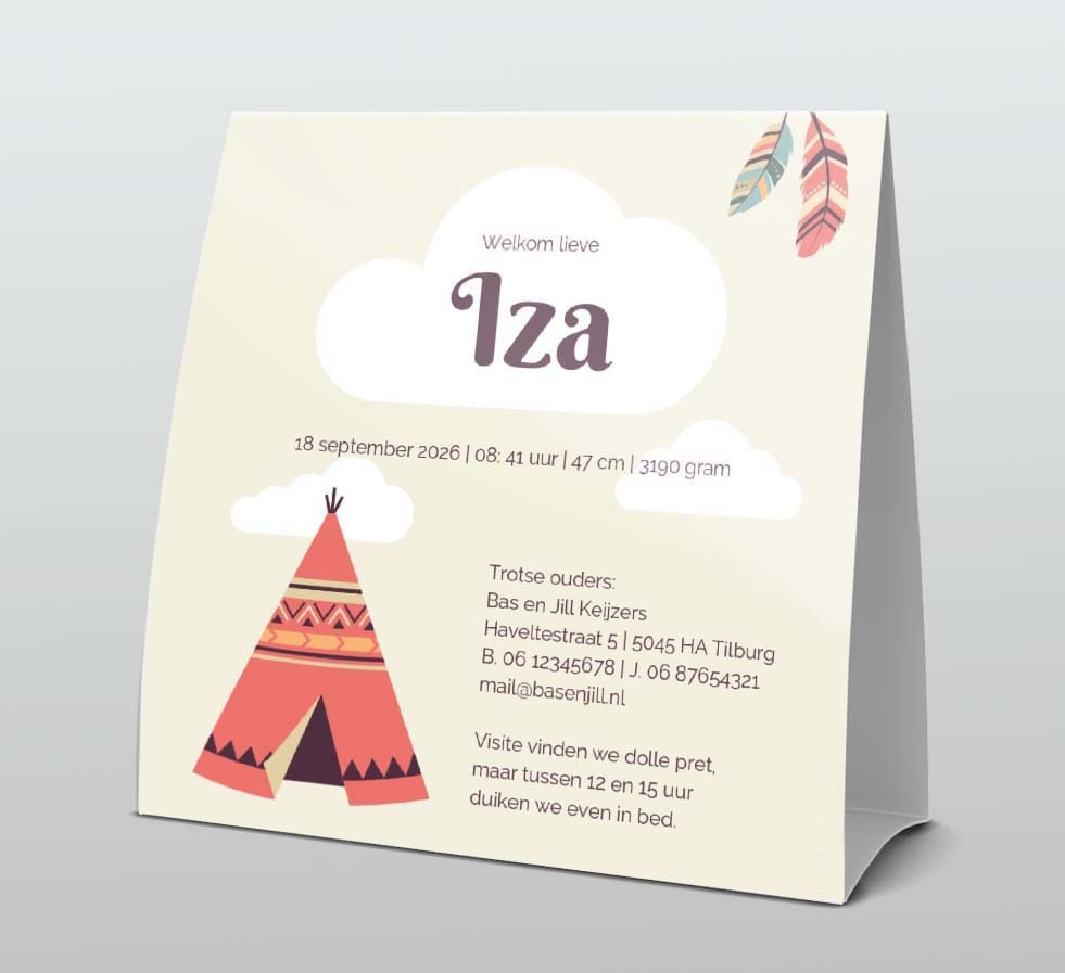 Tentkaart met vogeltjes Tentkaart met vogeltjes