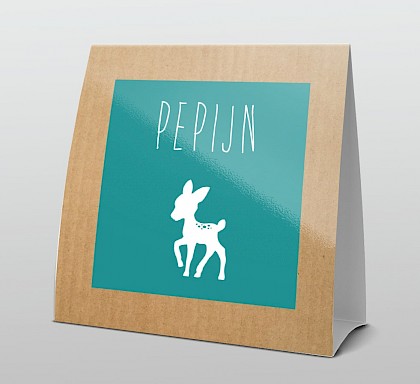 Tentkaart Kraftlook hertje blauw Tentkaart Kraftlook hertje blauw