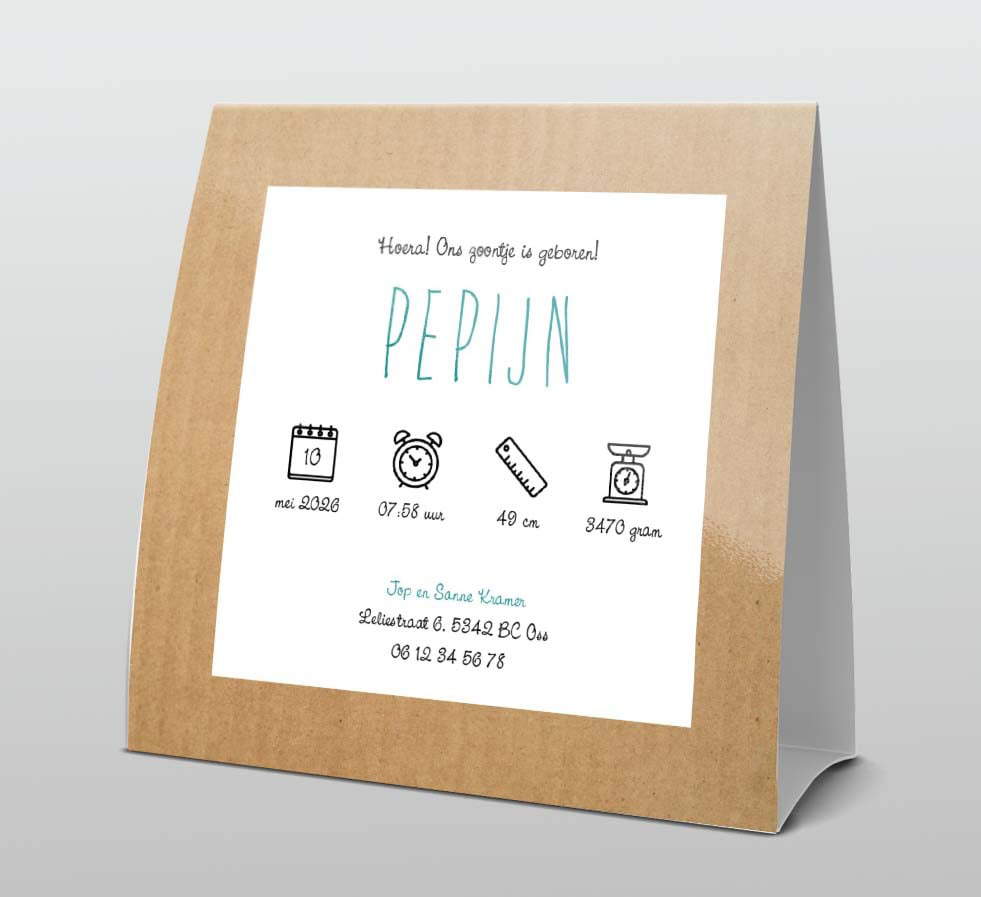 Tentkaart Kraftlook hertje blauw Tentkaart Kraftlook hertje blauw