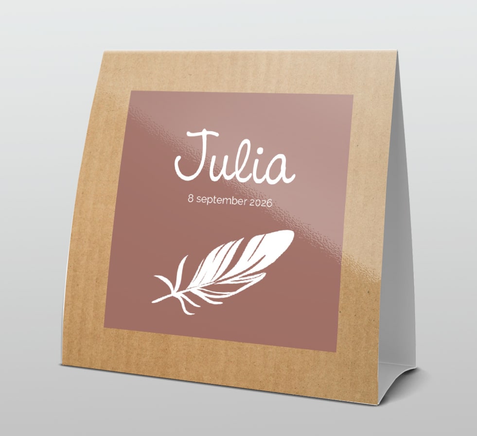 Tentkaart Kraftlook veertje bruin Tentkaart Kraftlook veertje bruin