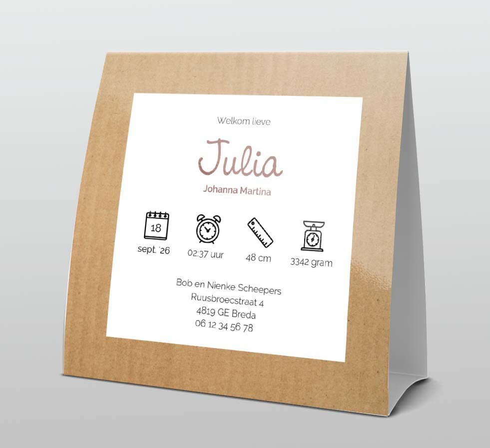 Tentkaart Kraftlook veertje bruin Tentkaart Kraftlook veertje bruin