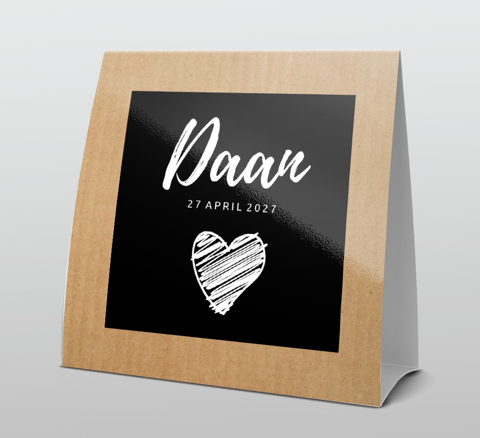 Tentkaart Kraftlook hartje zwart Tentkaart Kraftlook hartje zwart