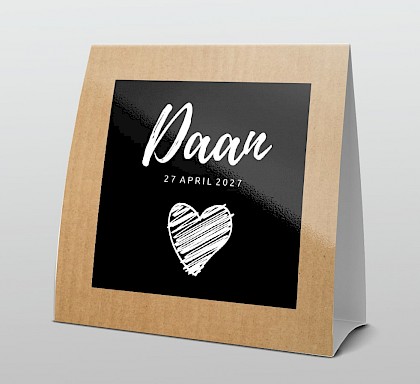 Tentkaart Kraftlook hartje zwart Tentkaart Kraftlook hartje zwart
