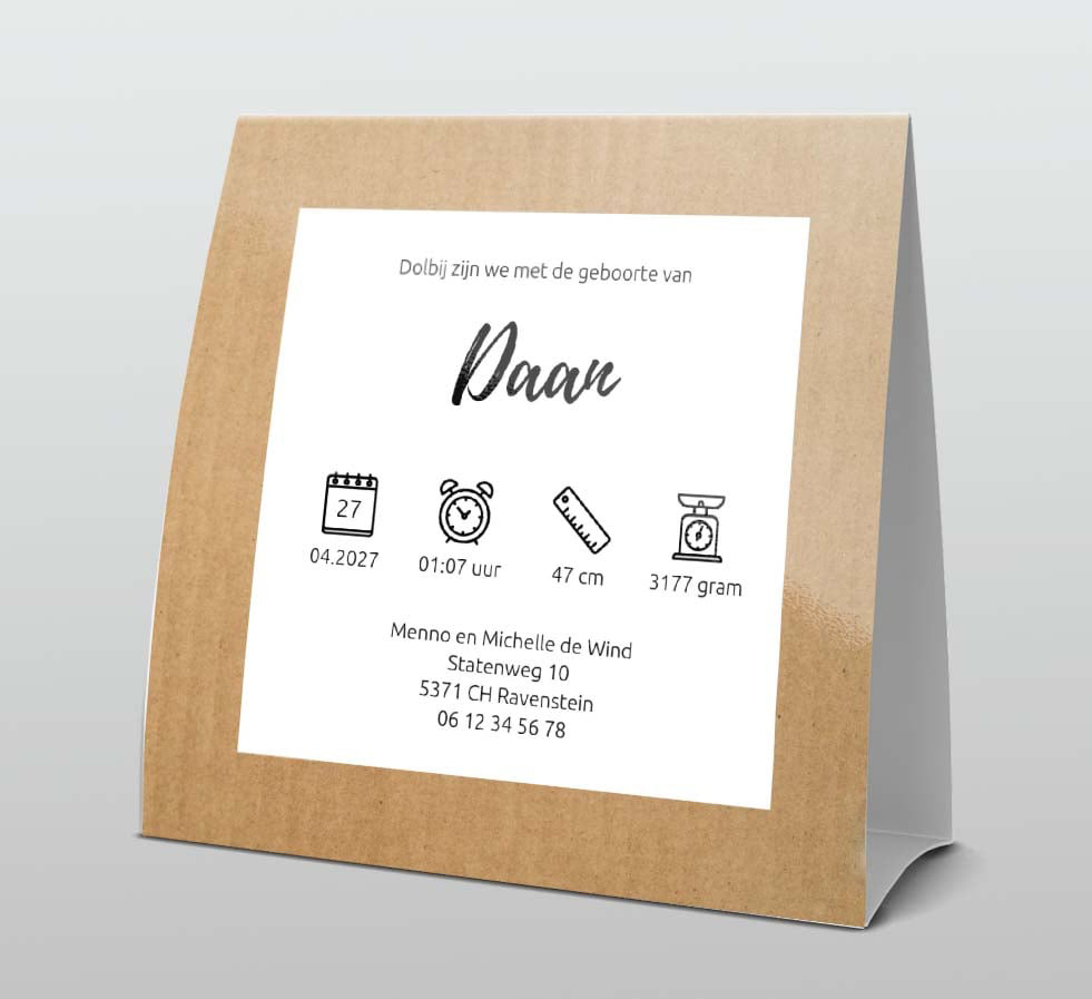 Tentkaart Kraftlook hartje zwart Tentkaart Kraftlook hartje zwart