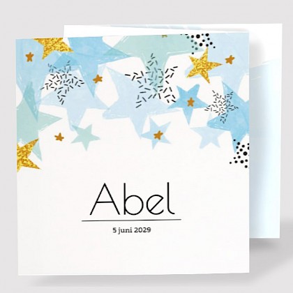 Drieluik kaart met getekende blauwe sterren Drieluik kaart met getekende blauwe sterren