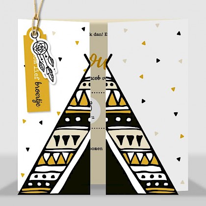 Geboortekaartje bohemian tipi Geboortekaartje bohemian tipi