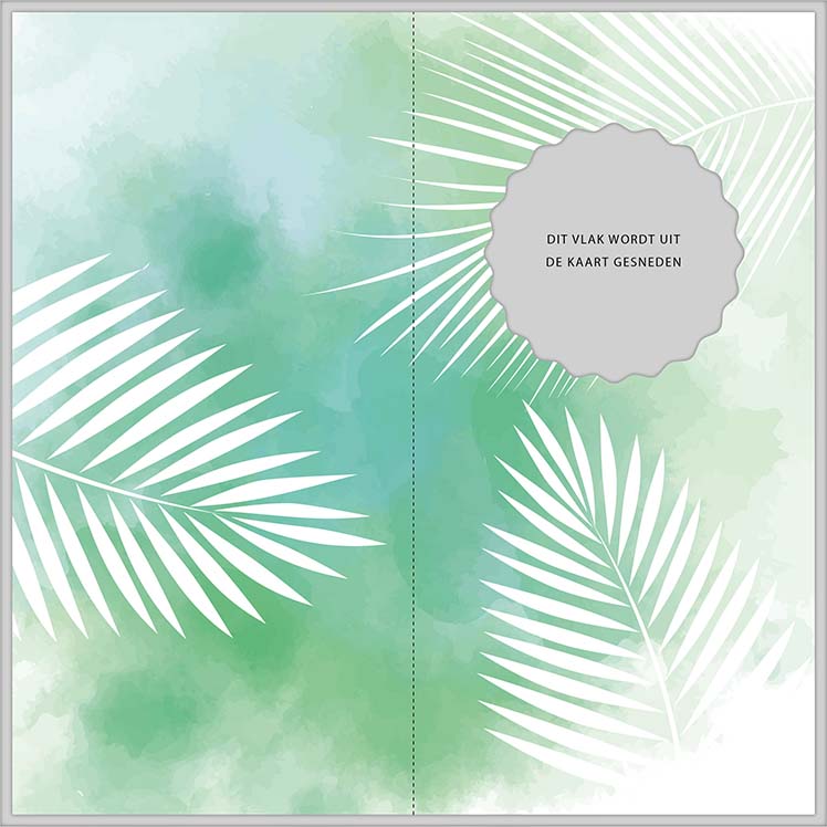 Geboortekaartje met bladeren en waterverf Geboortekaartje met bladeren en waterverf