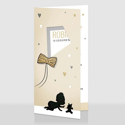 Geboortekaartje met baby silhouet Geboortekaartje met baby silhouet