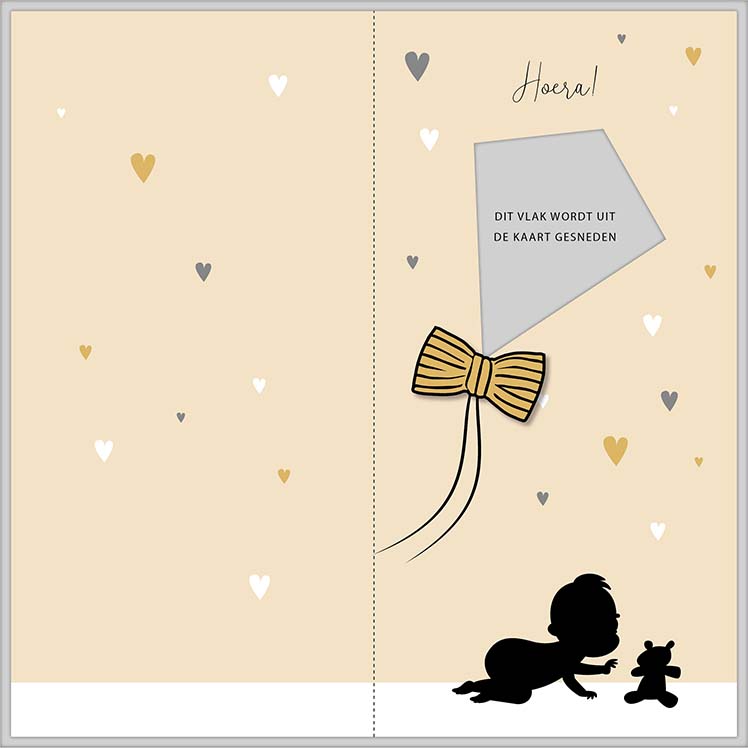 Geboortekaartje met baby silhouet Geboortekaartje met baby silhouet