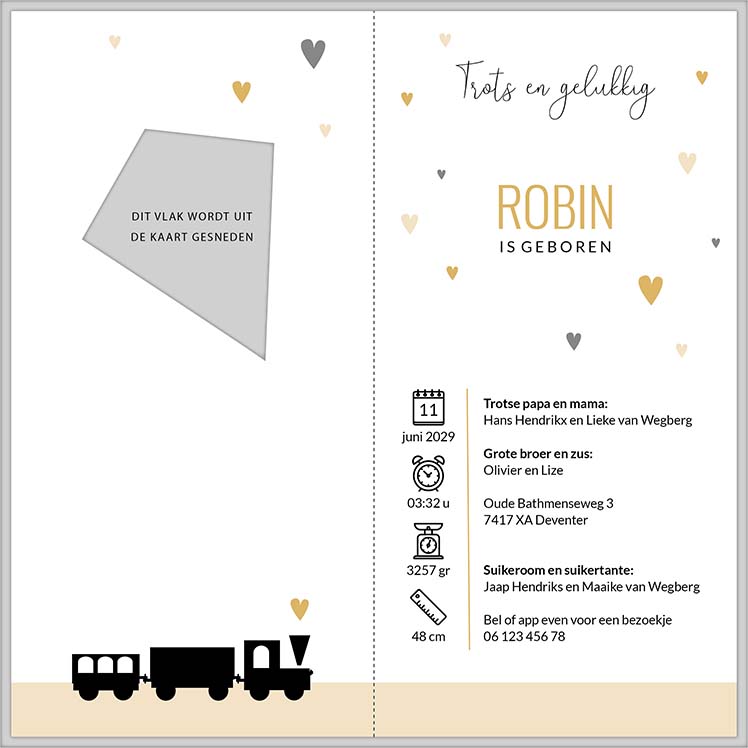 Geboortekaartje met baby silhouet Geboortekaartje met baby silhouet