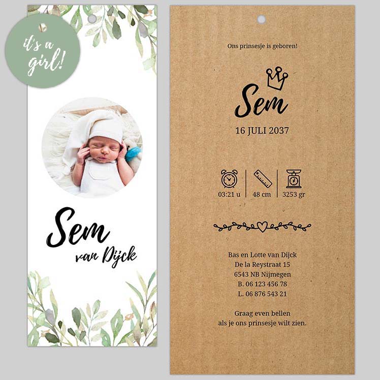 Stapelkaartje botanisch met foto Stapelkaartje botanisch met foto