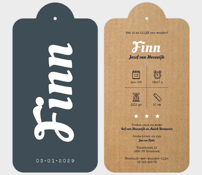 Labelkaartje typografie Labelkaartje typografie