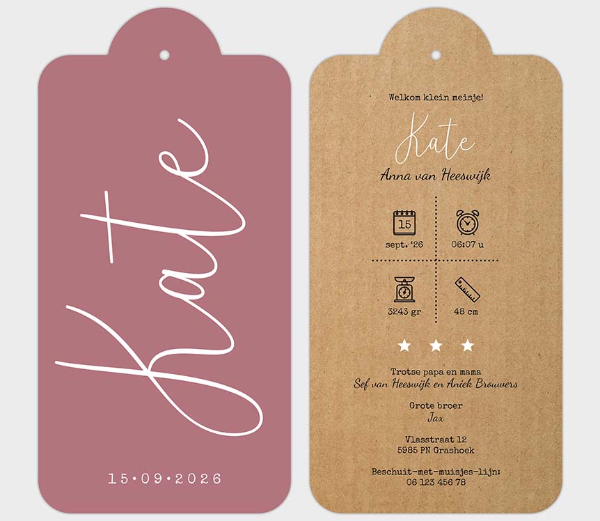 Labelkaartje typografie Labelkaartje typografie