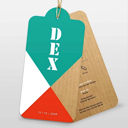 Labelkaartje geometrie turquoise