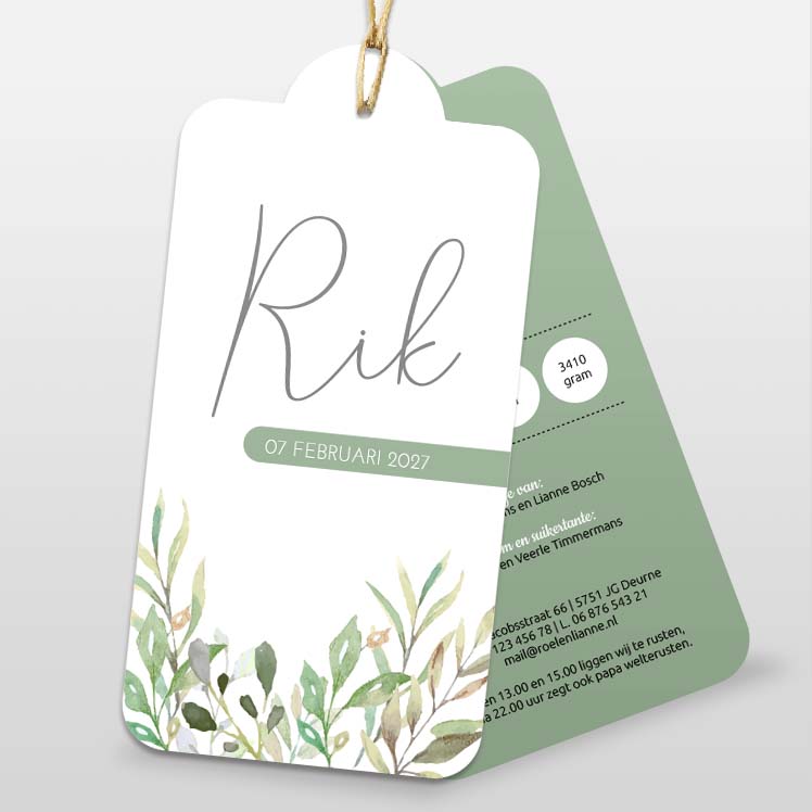 Labelkaartje botanisch Labelkaartje botanisch