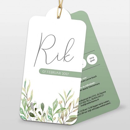 Labelkaartje botanisch