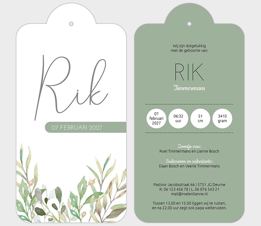 Labelkaartje botanisch Labelkaartje botanisch