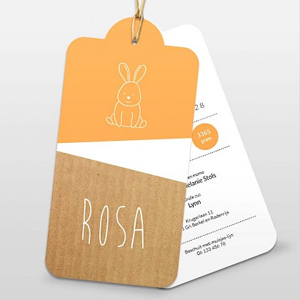 Labelkaartje geometrie met konijn Labelkaartje geometrie met konijn