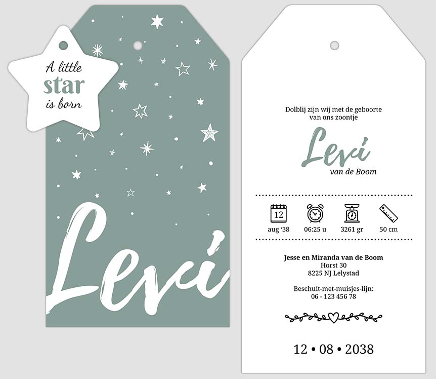 Labelkaartje met sterren Labelkaartje met sterren