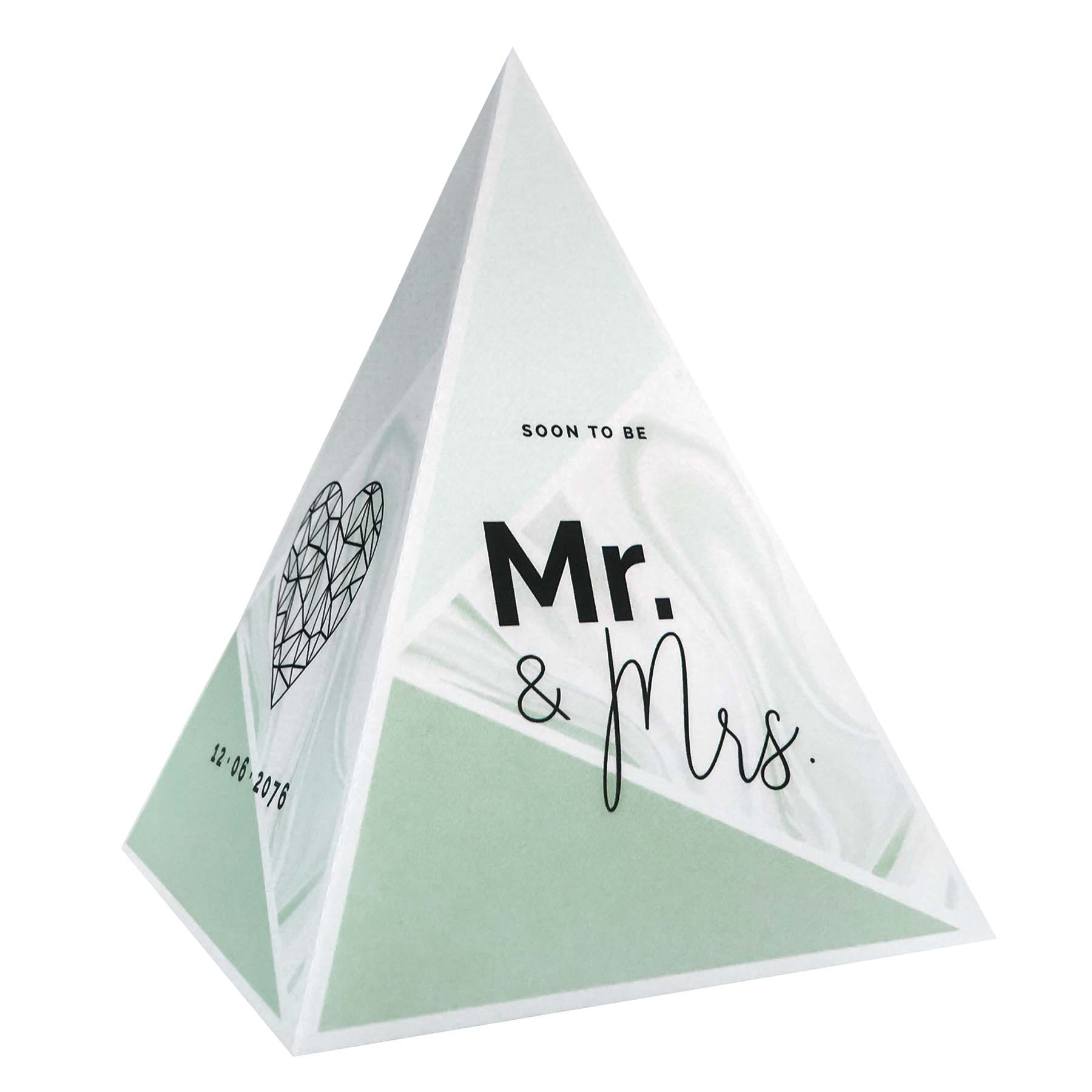 Tipi save-the-date kaart met mint marmer Tipi save-the-date kaart met mint marmer