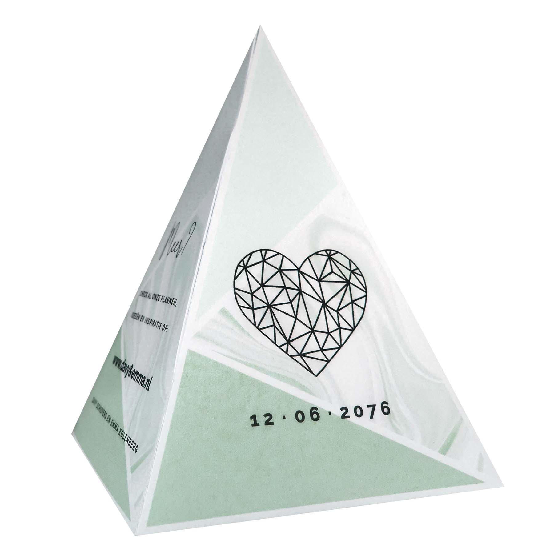 Tipi save-the-date kaart met mint marmer Tipi save-the-date kaart met mint marmer