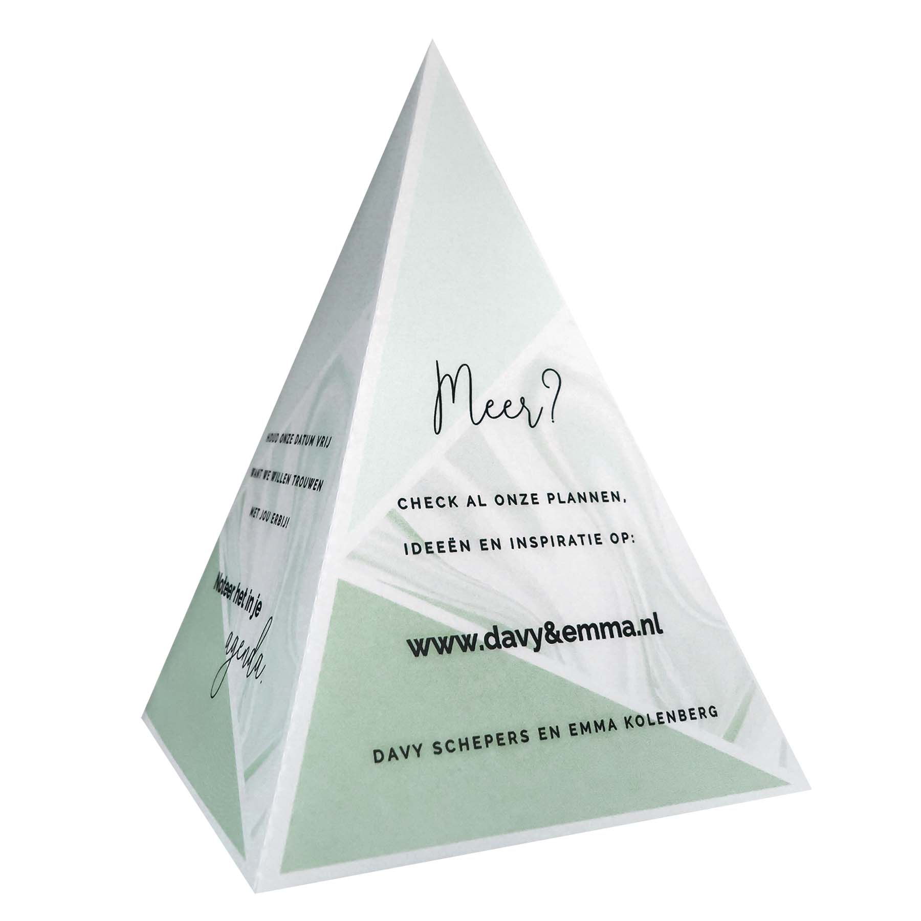 Tipi save-the-date kaart met mint marmer Tipi save-the-date kaart met mint marmer