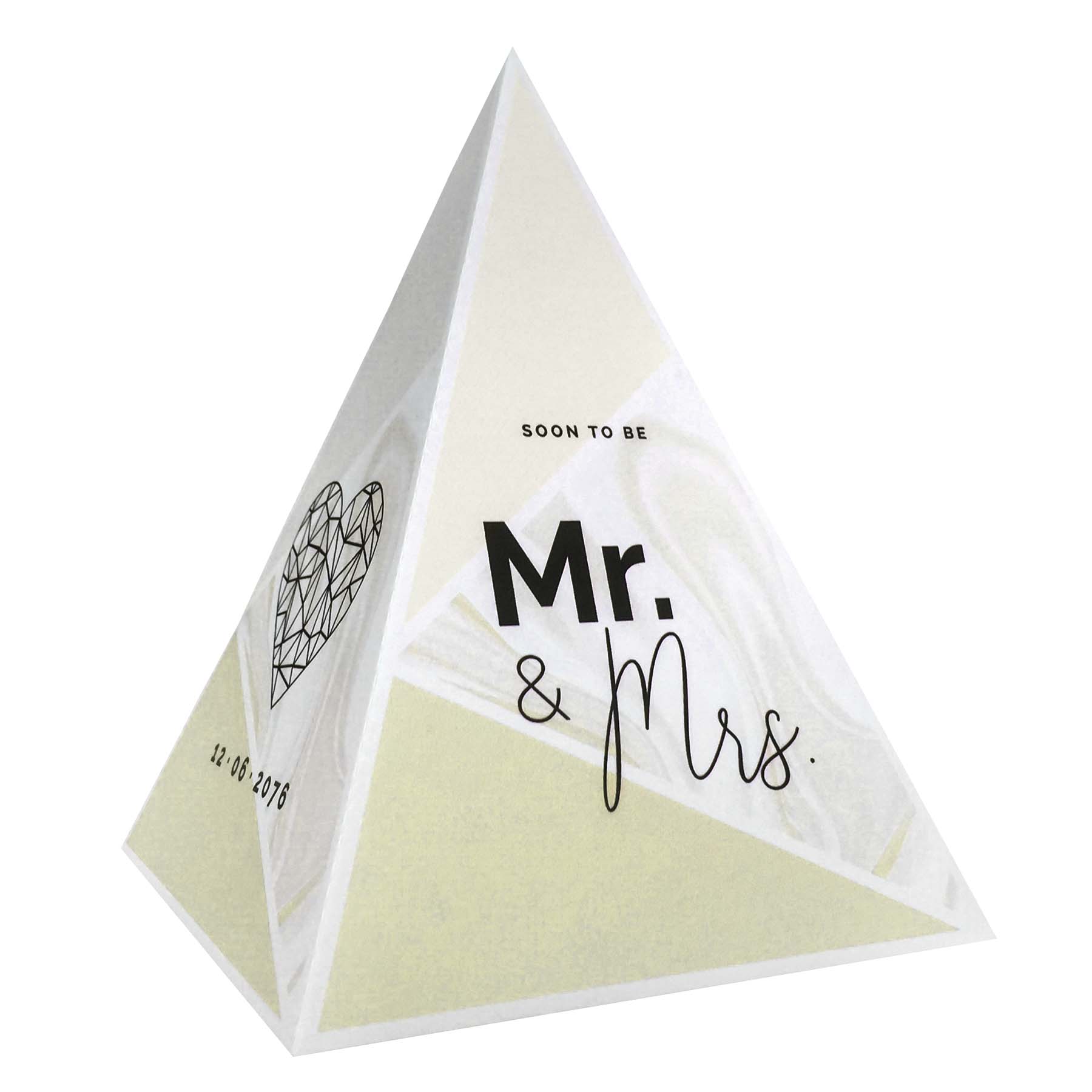 Tipi save-the-date kaart met geel marmer Tipi save-the-date kaart met geel marmer