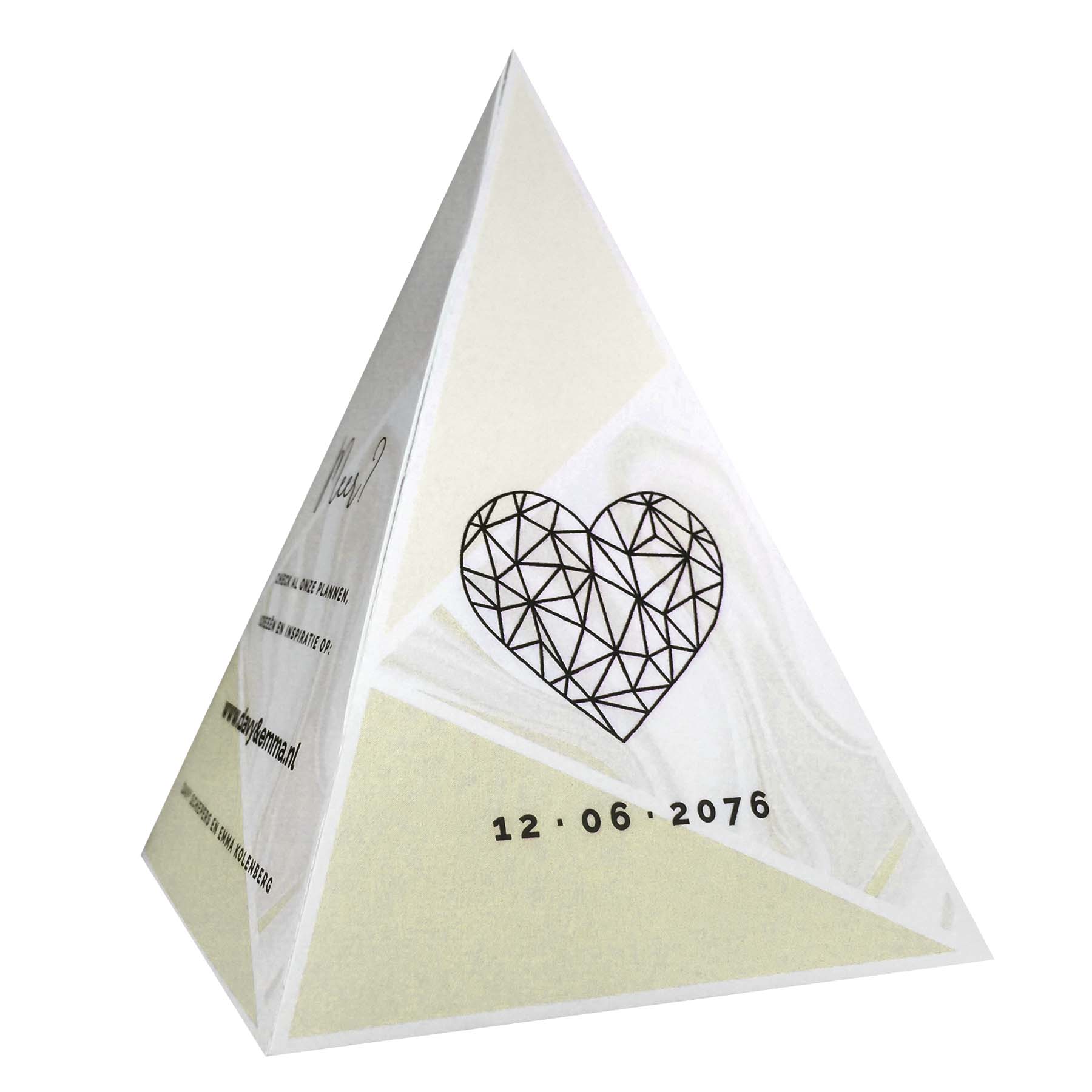 Tipi save-the-date kaart met geel marmer Tipi save-the-date kaart met geel marmer