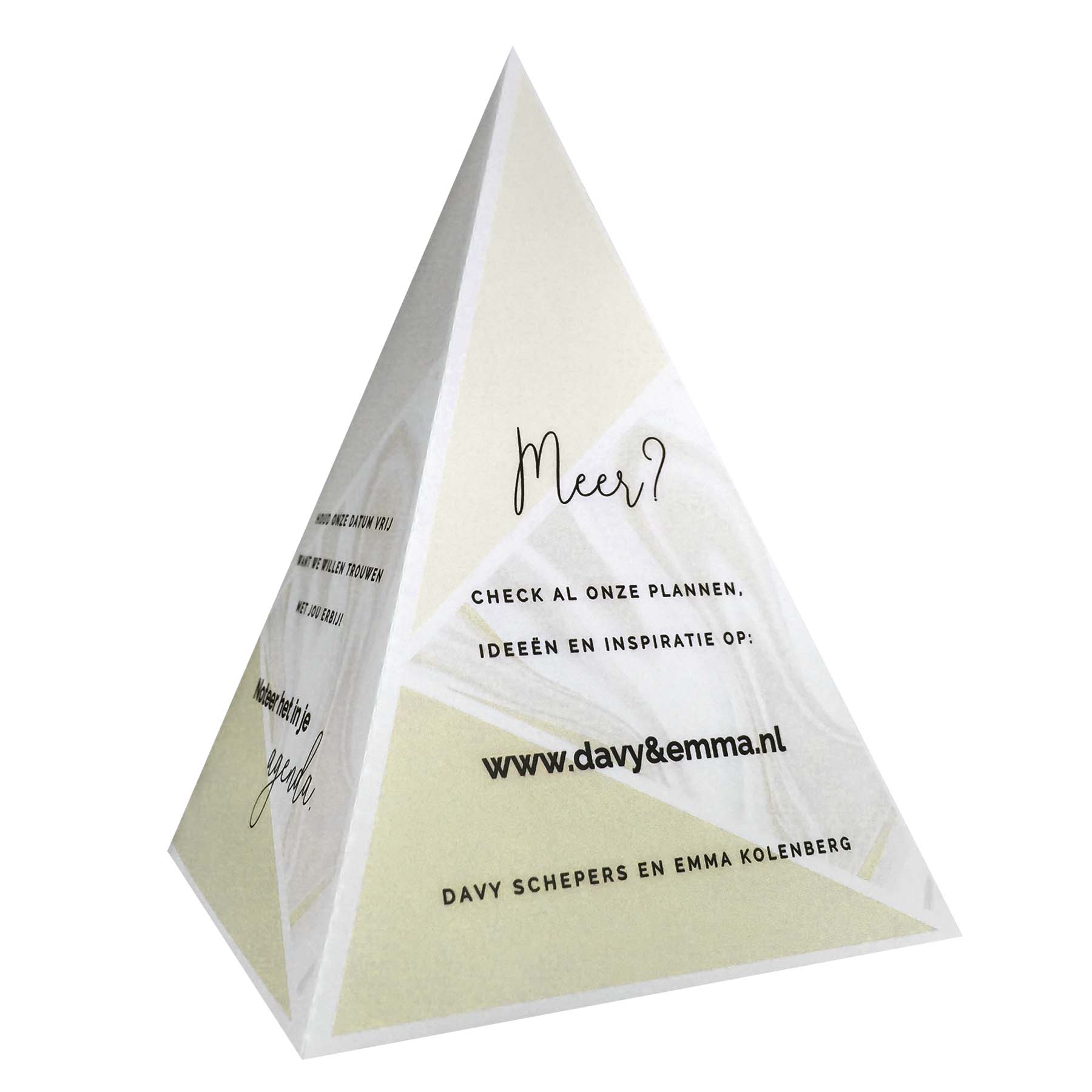 Tipi save-the-date kaart met geel marmer Tipi save-the-date kaart met geel marmer