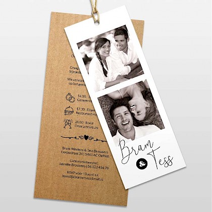 Trouwkaart stapelkaartje met foto