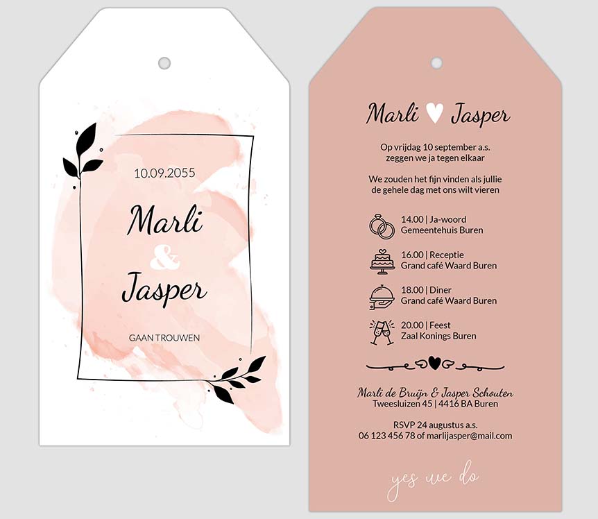 Oudroze labelkaartje met waterverf en kader Oudroze labelkaartje met waterverf en kader