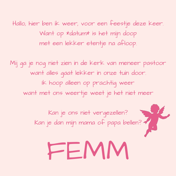 Kaartje "Foto engeltje" Kaartje "Foto engeltje"