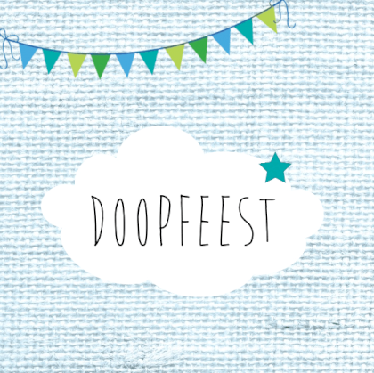 Kaartje "Doopfeest wolkje blauw"
