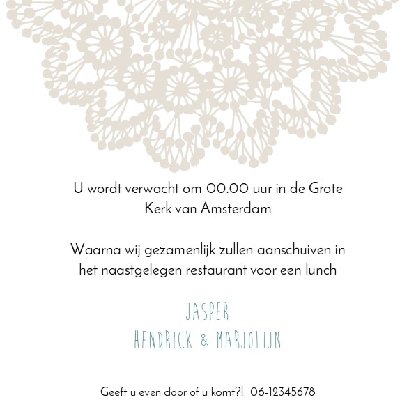 Kaartje "Doopkaart haakwerk" Kaartje "Doopkaart haakwerk"